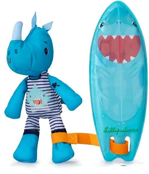 Lilliputiens Magical water toy, Marius the surfer rhino.