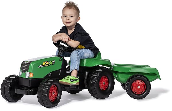 Šliapací traktor Rolly Toys Šliapací traktor Rolly Kid s vlečkou zeleno-červený ...