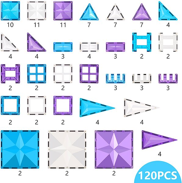 Building Set MNTL ICE Magnetic Construction Set, 120 pieces ...