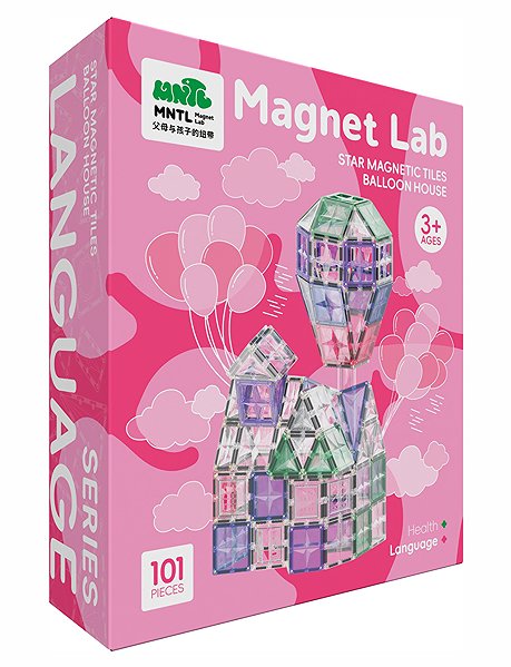MNTL Magnetic Construction Set Pastel BALLOON HOUSE, 101 pcs.