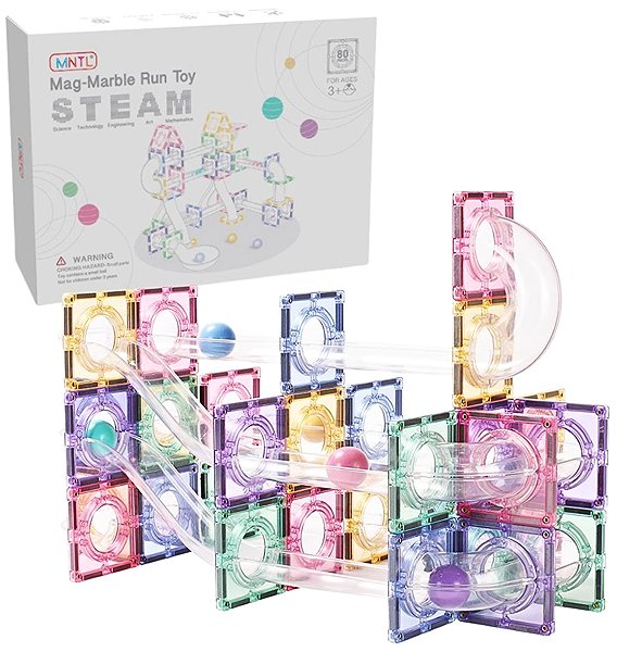 Building Set MNTL Magnetic kit Run toy, pastel, 80 pcs ...