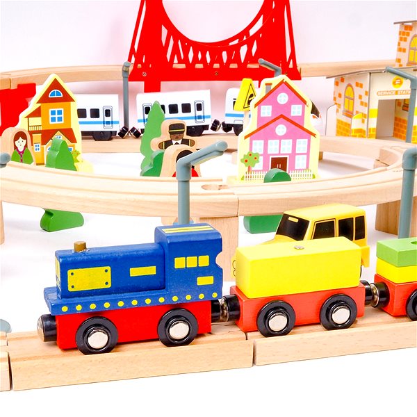 Vláčkodráha Aga4Kids Dřevěná vláčkodráha 108 dílů ...