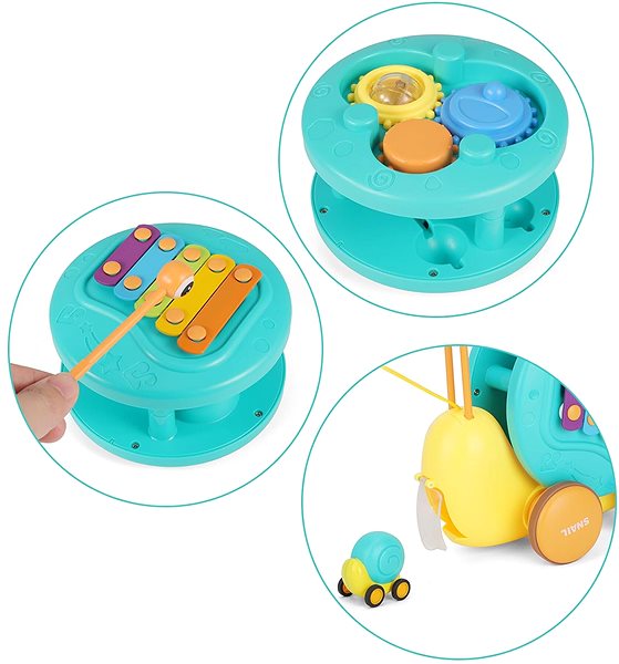 Tahací hračka Aga4Kids Tahací šnek s xylofonem ...