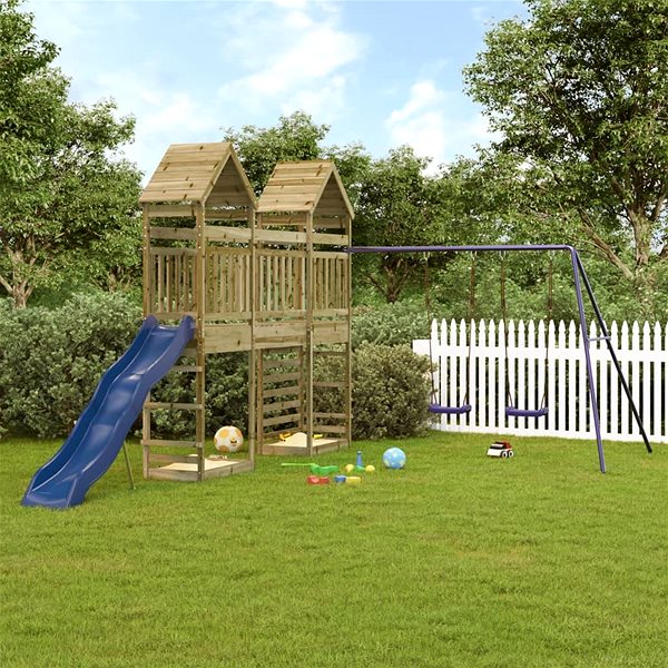 Dětské hřiště Shumee Dětské hřiště na zahradu 315 × 520 × 264 cm, impregnované borové dřevo ...