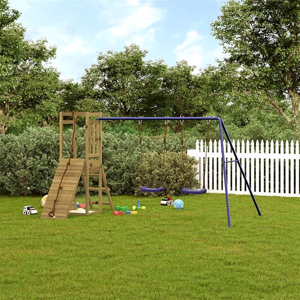 Dětské hřiště Shumee Dětské hřiště na zahradu 3155923, 308 × 184 × 169 cm, impregnované borové dřevo ...