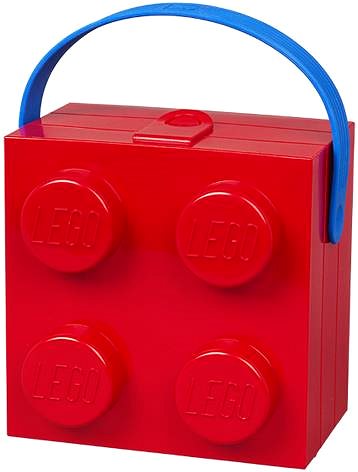 Tároló doboz LEGO doboz fogantyúval 166 x 165 x 117 mm - piros ...