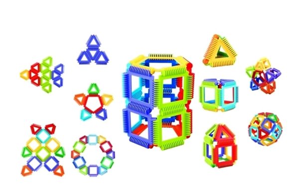 Stavebnica Askato 3D stavebnica rôzne tvary 18 ks ...