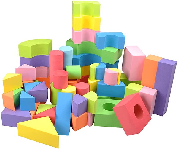 Kocky pre deti Alum Súprava penových blokov pre deti 50 ks farebné ...