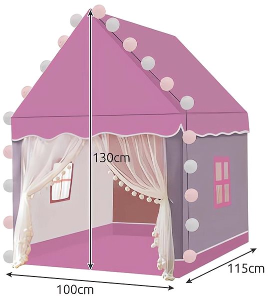 Tent for Children KRUZZEL 22653 Children's tent for girls with lights pink ...