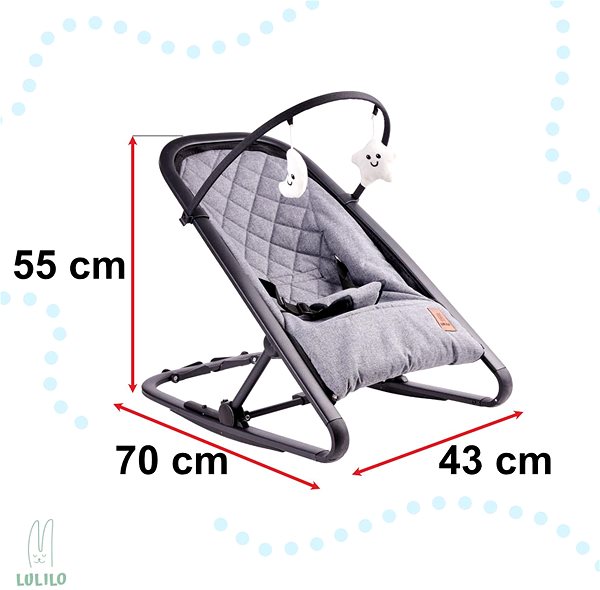 Baby Rocker KIK KX5105 Children's rocking chair Lullilo Rokulo grey ...