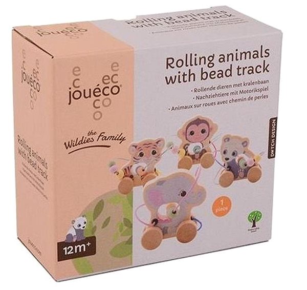 Tahací hračka Jouéco The Wildies Family dřevěná hračka s labyrintem bear ...