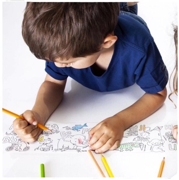 Colouring book Space wandering Creative fabric colouring book in roll incl. 6 crayons 100 × 20 cm .