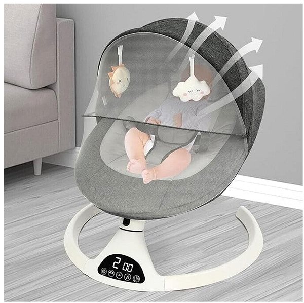 Baby Rocker Emporio Electric swing with wireless remote control, grey ...