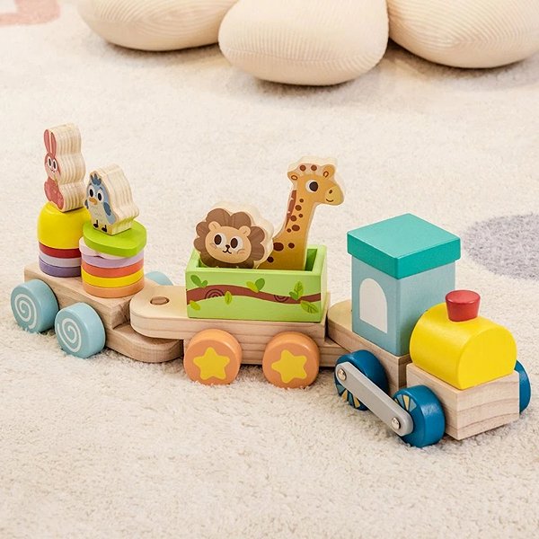 Costway Stacking train with animal figures.