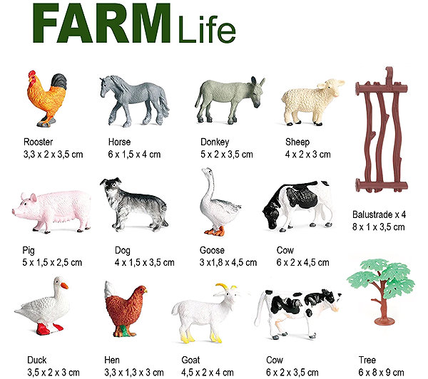 Bavytoy Tuba figures with animals 18 pcs .