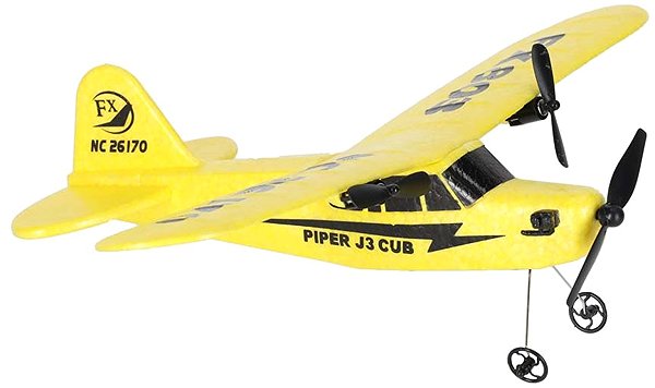 KIK KX4307 RC plane FX803 Piper 150 mAh, 2.4 GHz, yellow.