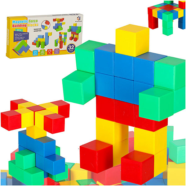 KIK KX3630 Magnetic building blocks set, 32 pieces.