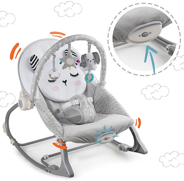 Baby Rocker Nukido 705400 Infant rocking chair with vibration, grey ...