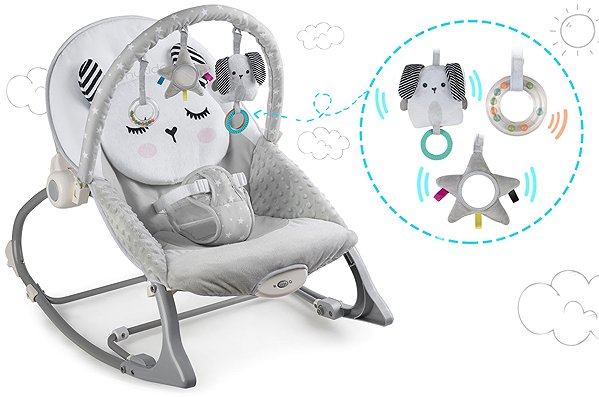 Baby Rocker Nukido 705400 Infant rocking chair with vibration, grey ...