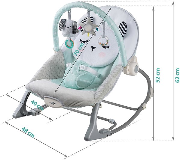 Nukido 705401 baby rocking chair with vibrations, mint.