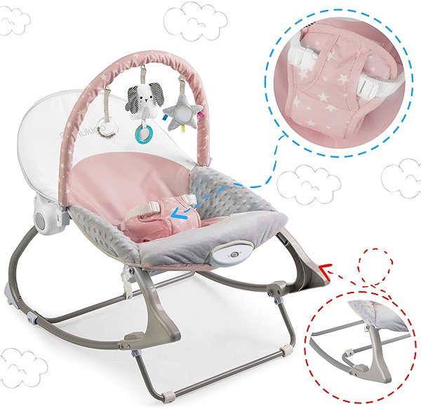 Baby Rocker Nukido 705402 Infant rocking chair with vibration, pink ...