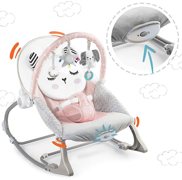 Baby Rocker Nukido 705402 Infant rocking chair with vibration, pink ...