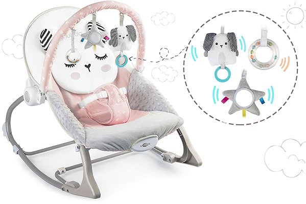 Nukido 705402 Baby rocking chair with vibrations, pink.