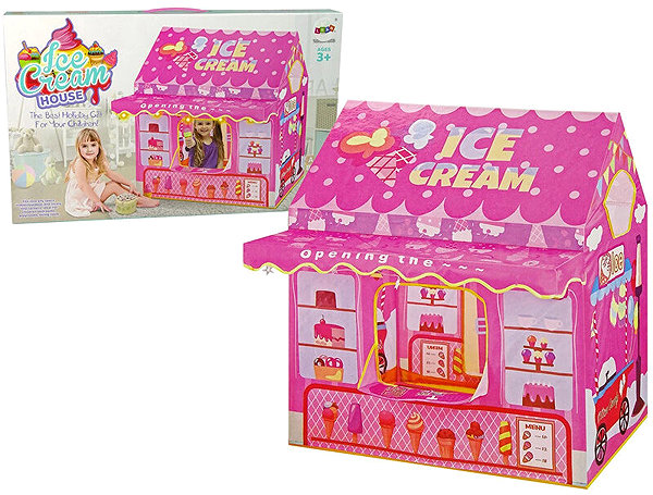 Tent for Children LEAN Toys 10516 Princess Lights Stars Ice Cream Tent, Pink ...