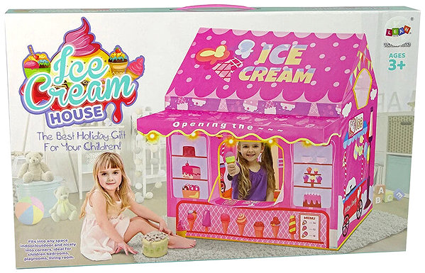 Tent for Children LEAN Toys 10516 Princess Lights Stars Ice Cream Tent, Pink ...