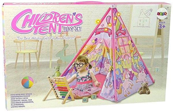 Tent for Children LEAN Toys 10514 Children's tent with light effects and unicorns, pink ...