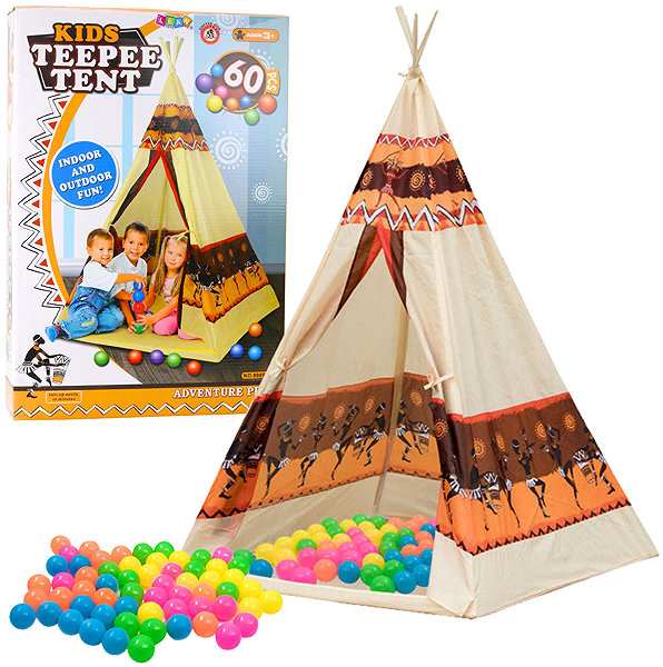 Tent for Children LEAN Toys 2576 Teepee + 60 balls, 155 cm ...