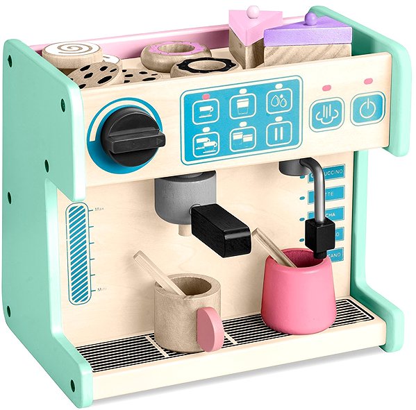 Ricokids 785100 wooden café and sweet shop with coffee machine, mint.