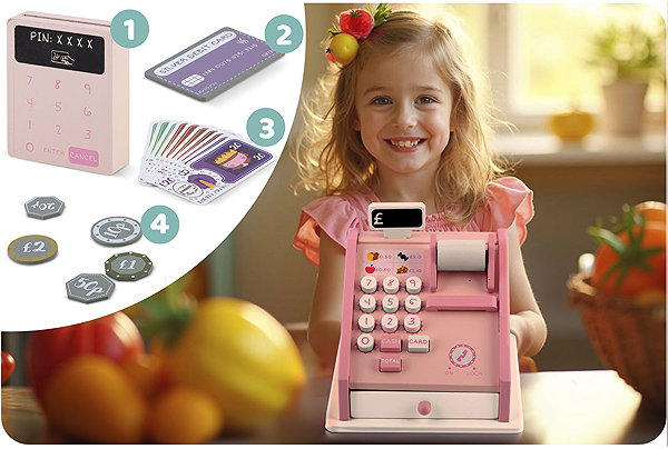 Ricokids RK-868 wooden till, pink.