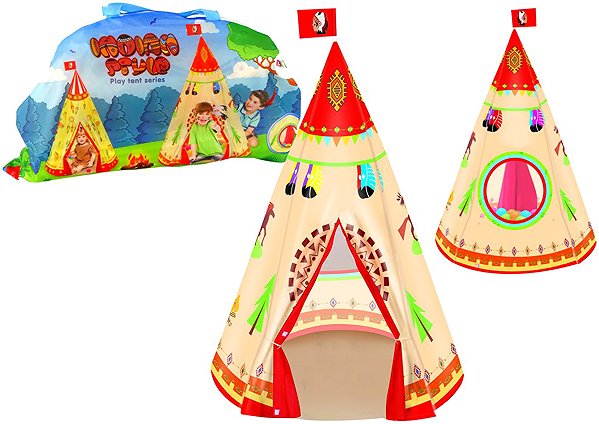 Tent for Children LEAN Toys 15246 Indian Teepee Tent for children 160 × 105 cm, cream ...