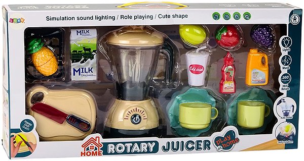 LEAN Toys 18127 Electric blender with sliceable fruit, lights and sounds.