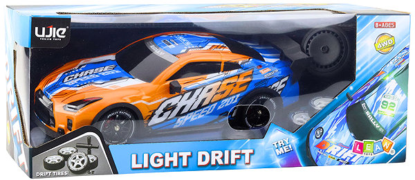 RC Car LEAN Toys 23070 RC Drift Car, Light-up Body, Orange