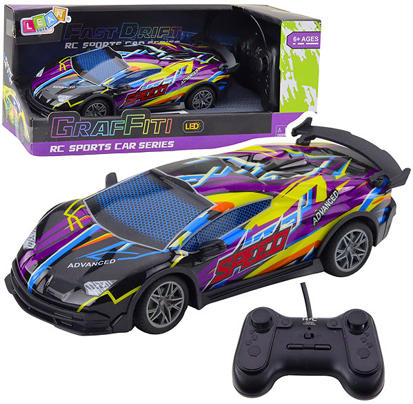 RC Car LEAN Toys 23052 RC car 1:22 with illuminated body, purple.