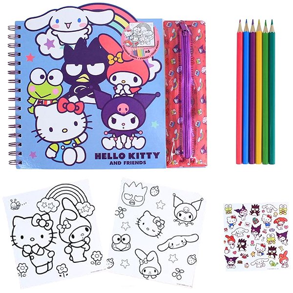 colouring page Kids Euroswan Hello Kitty: Kitty with friends.