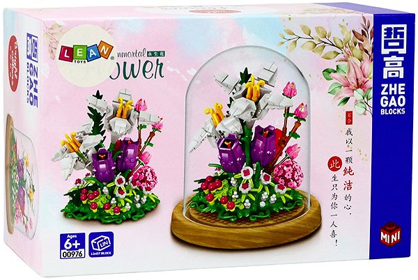 LEAN Toys 19743 Flowers in Glass Construction Set, 487 pieces.