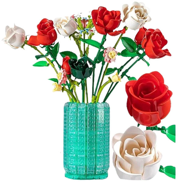 Building Set LEAN Toys 23693 Roses in a vase, construction kit, 1022 pieces ...