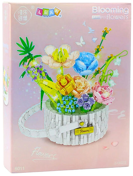 LEAN Toys 26707 Flower basket construction set with LED, 1376 pieces.