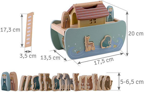 Nukido NK-862 Wooden Noah's Ark with Animals shape sorter.