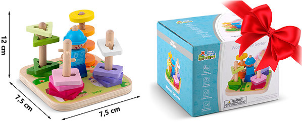 Ricokids RK-866 wooden stacking sorter toy.