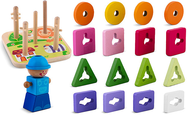 Ricokids RK-866 wooden stacking sorter toy.