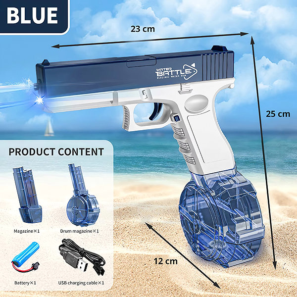 Toybit Automatic Glock water pistol with magazines blue .