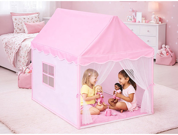 Tent for Children Verk 18314 Castle Tent 125 × 130 × 98 cm, Pink ...