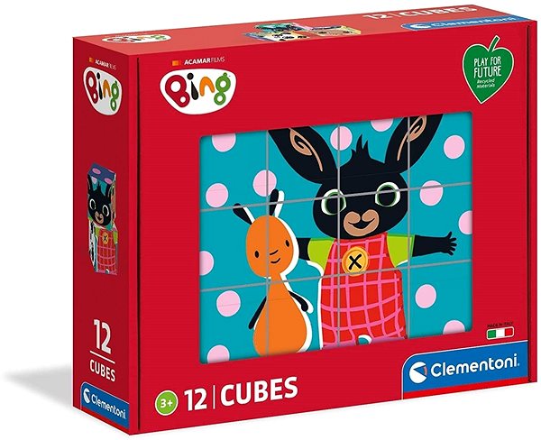 Obrázkové kostky Clementoni Play For Future Obrázkové kostky Bing, 12 kostek ...