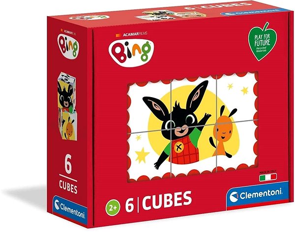 Obrázkové kostky Clementoni Play For Future Obrázkové kostky Bing, 6 kostek ...