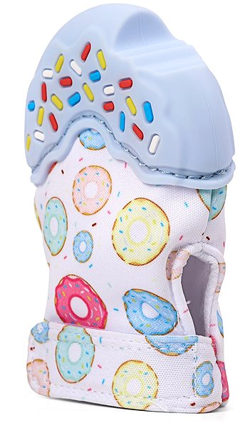 Elpinio silicone teether donut gloves - blue .