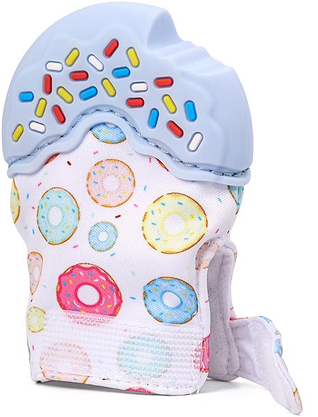 Elpinio silicone teether donut gloves - blue .
